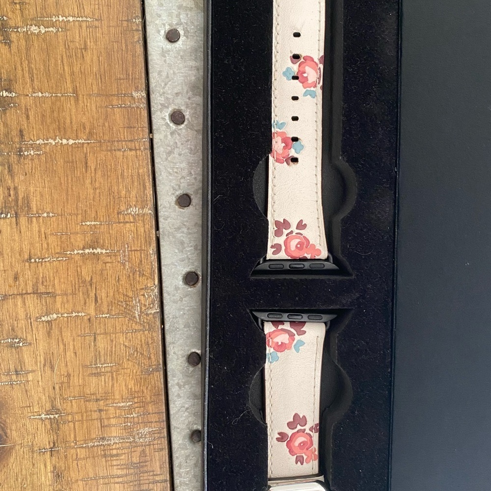 Coach Floral Watch Strap - Cream and Pink